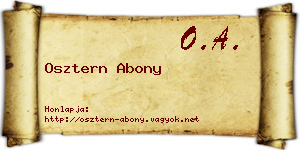 Osztern Abony névjegykártya